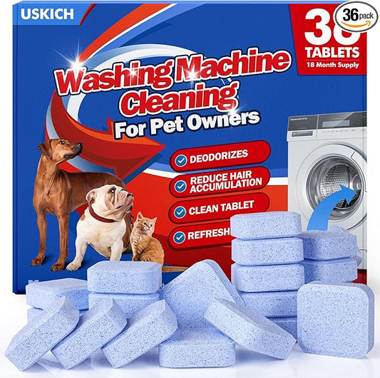 36Pack Washing Machine Cleaner Tablets-18 Month Supply, Washer Machine Cleaner by USKICH