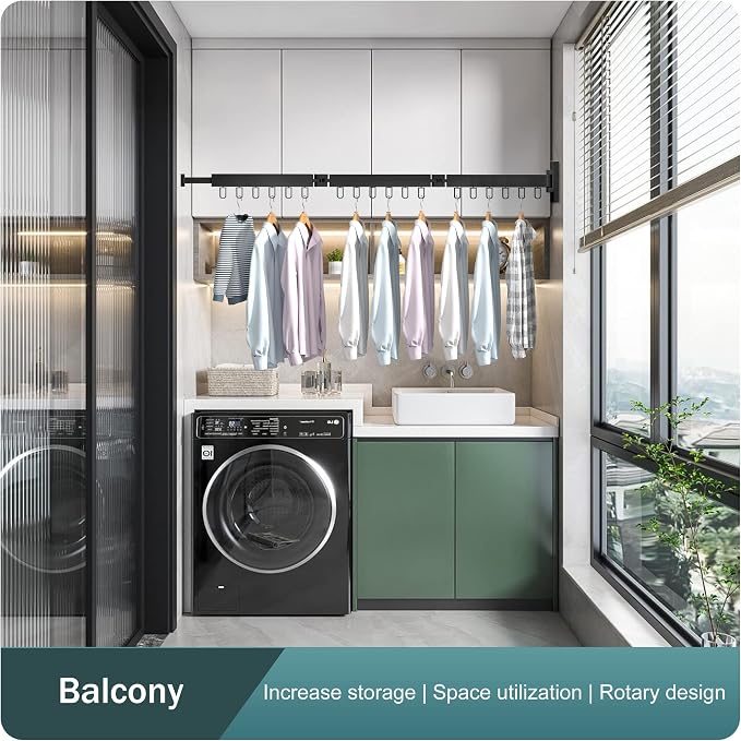 Clothes Drying Rack, Laundry Drying Rack, Clothes Rack Wall Mount, Wall Mounted - Image 5