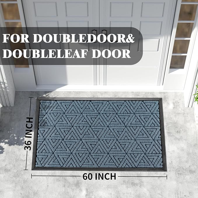 Yimobra Extra Large Door Mat 60x32, All-Weather Waterproof Non-Slip Welcome - Image 2
