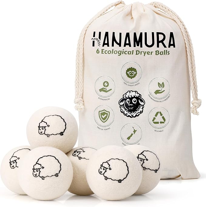 Hanamura 6 XXL Wool Dryer Balls by Unknown