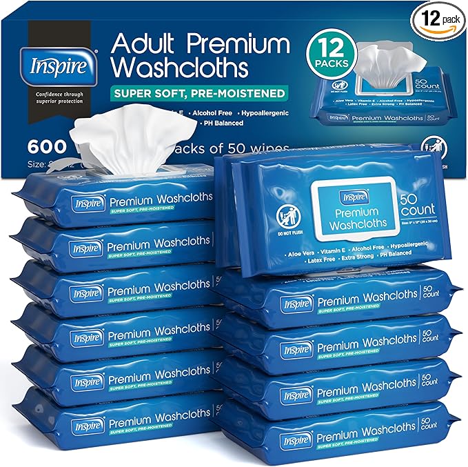 Inspire Adult Wet Wipes, Wash Cloths | Adult Wipes by Inspire