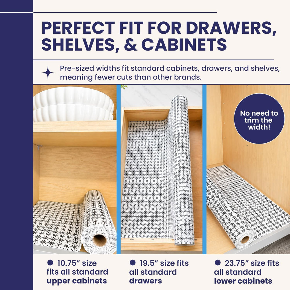 Adhesive Shelf Liner - Midnight Grid, 23.75in x 6ft, 2-Pack
