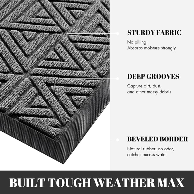 Yimobra Large Door Mat 47x24, All-Weather Waterproof Non-Slip Welcome Matt - Image 4