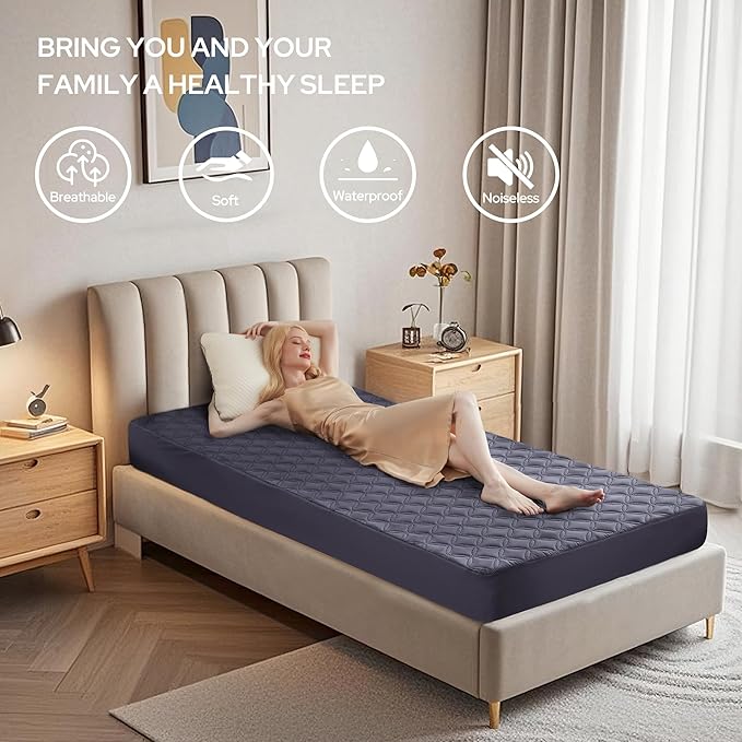 BEDLORE Waterproof Mattress Protector, Twin XL Size Noiseless Mattress Pad - Image 3