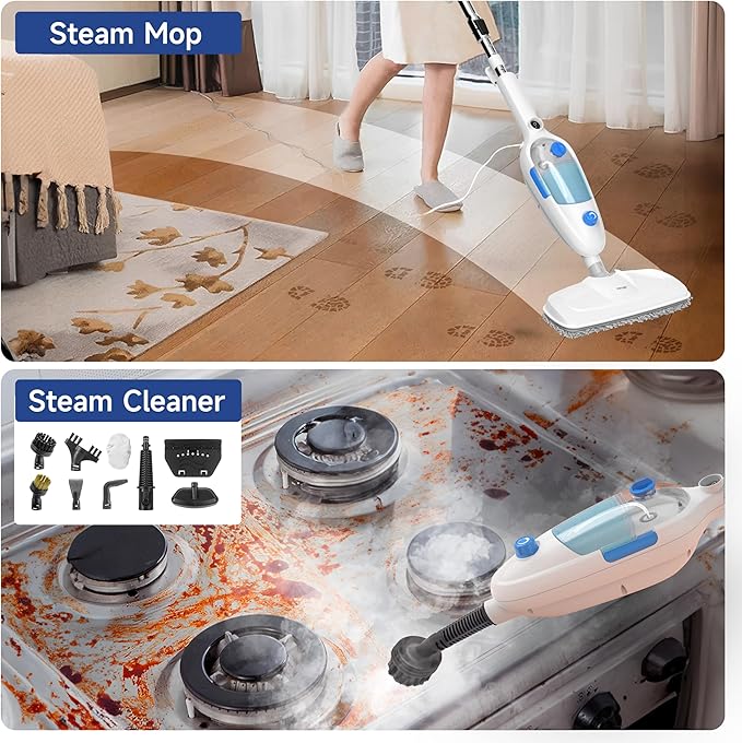 Steam Mop for Floor Cleaning, 10in1 Multi Purpose Handheld Steamer Cleaner - Image 2