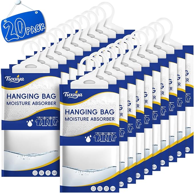 20 Pack Moisture Absorbers Packets, Hanging Closet Dehumidifier Bags, Humidity by Unknown