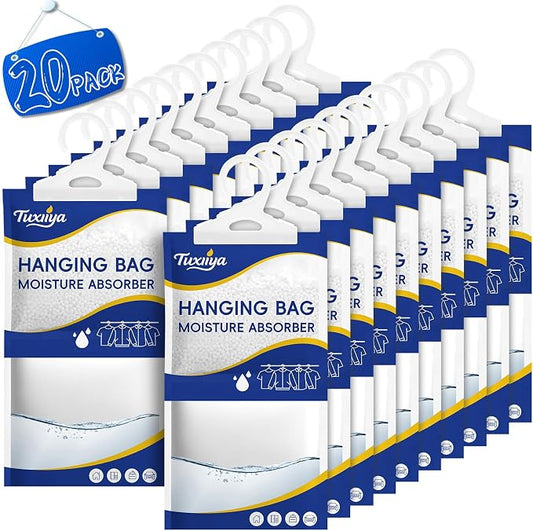 20 Pack Moisture Absorbers Packets, Hanging Closet Dehumidifier Bags, Humidity by Unknown