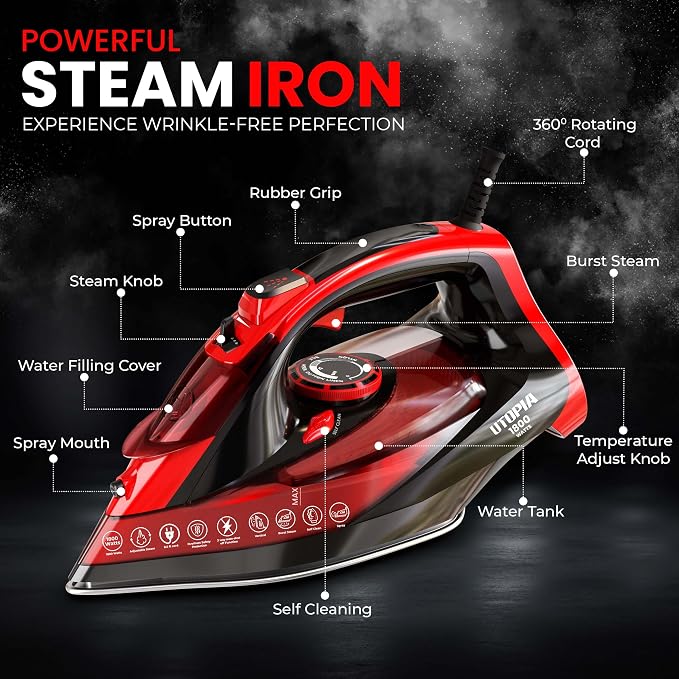 Utopia Home Steam Iron for Clothes - Image 2