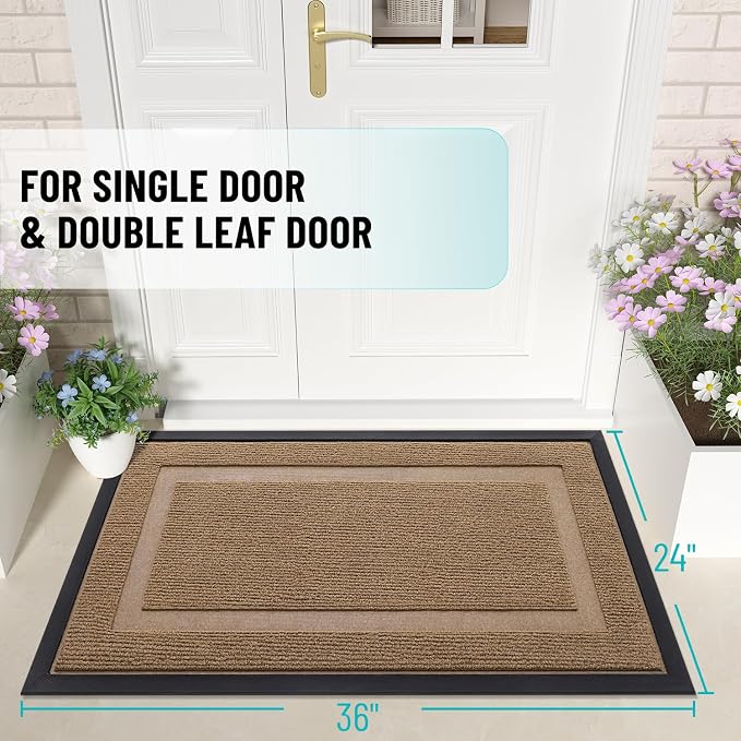 OLANLY Front Door Mat Indoor Outdoor Entrance, Waterproof All-Season, - Image 3