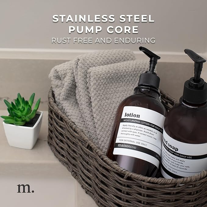 MaisoNovo Refillable Shampoo and Conditioner Bottles | 16.9 fl oz Set of 3 - Image 4