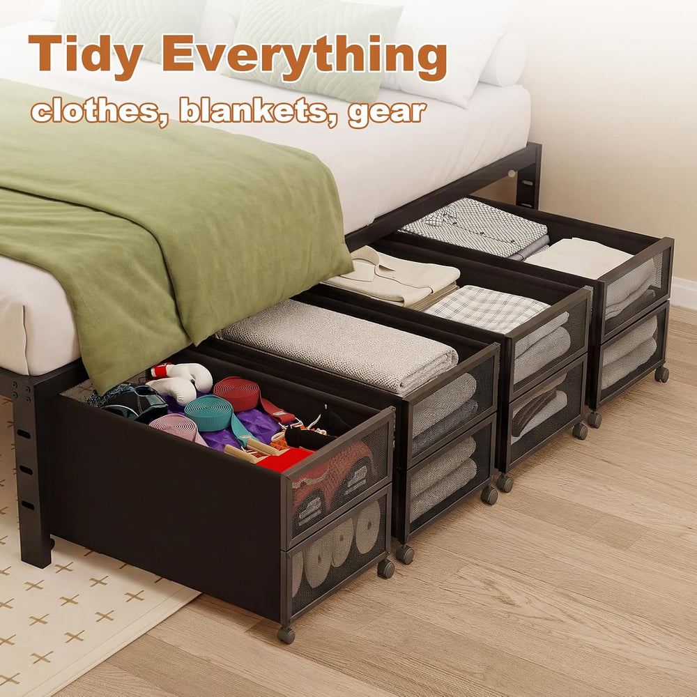Fokyfok 2Pack Under Bed Storage Containers,16 inch Height,31 inch Long