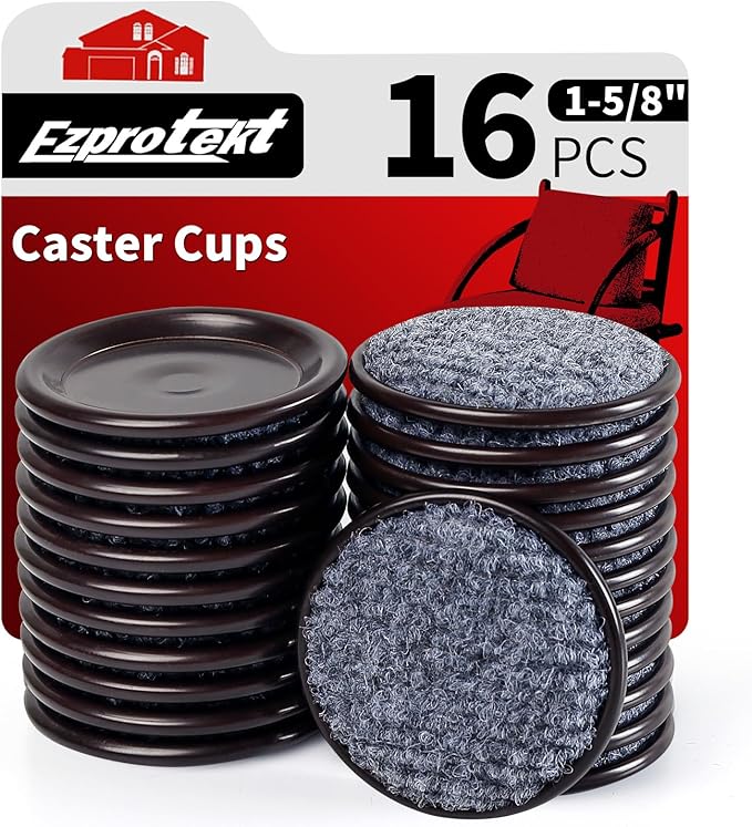 Ezprotekt 1 5/8" Round Reusable Felt Furniture Caster Cups by VisittheEzprotekt