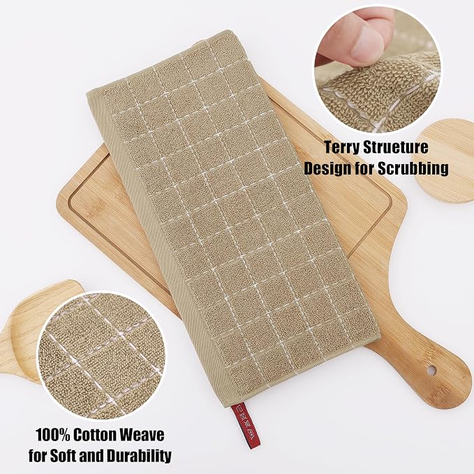 Homaxy 100% Cotton Terry Kitchen Dish Cloths, Ultra Soft and Absorbent Dish - Image 8