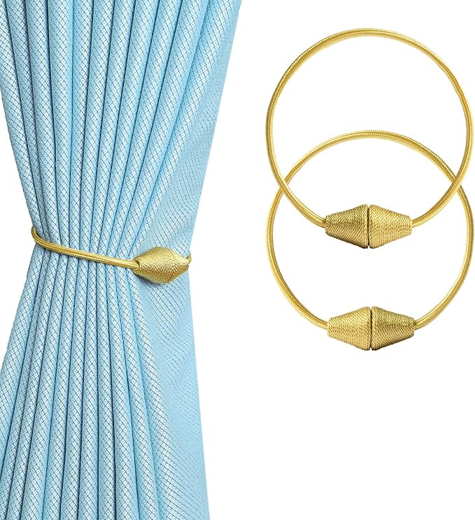 2 PCS Magnetic Curtain Tiebacks, European Style Convenient Drape Tie Backs by YUNTUOO