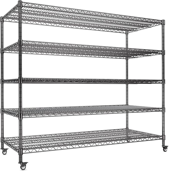 AIRAJ 60” W Storage Shelves Heavy Duty | 5 Tier Wire Shelving | 3500 LBS Metal by AIRAJ