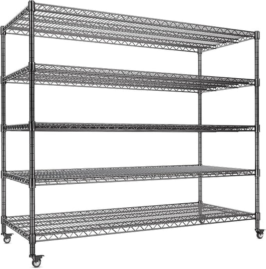AIRAJ 60” W Storage Shelves Heavy Duty | 5 Tier Wire Shelving | 3500 LBS Metal by AIRAJ