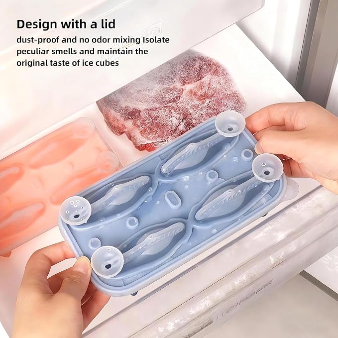 7.48inch Newly Upgraded 4-grid 3D Dinosaur Ice Tray and Covered Silicone Ice - Image 5