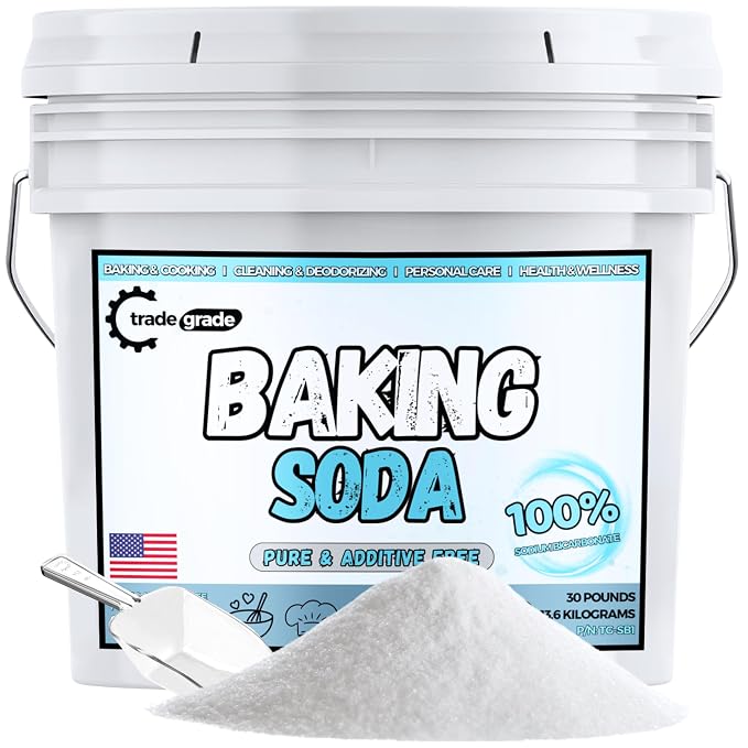 TradeGrade Pure Baking Soda Powder – 30 lb Bucket, Sodium Bicarbonate Powder | by TradeGrade