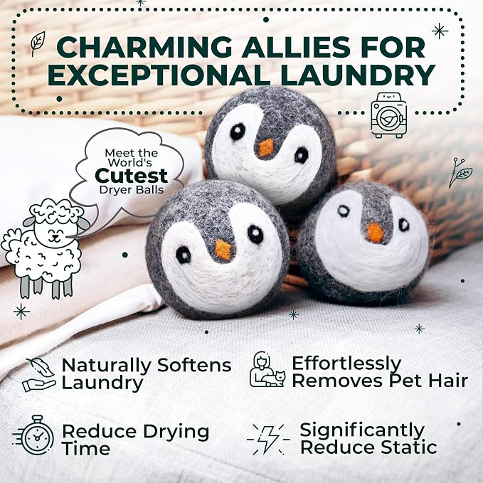 No More Dryer Sheets! Reusable Wool Dryer Balls XL 6-Pack - Image 2