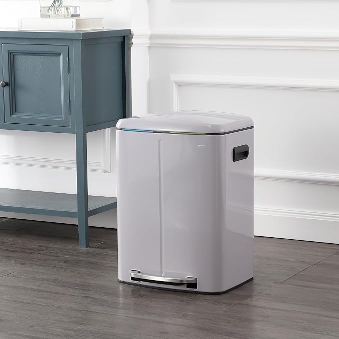 happimess HPM1005I Marco Rectangular 10.6-Gallon Double Bucket Trash Can - Image 2
