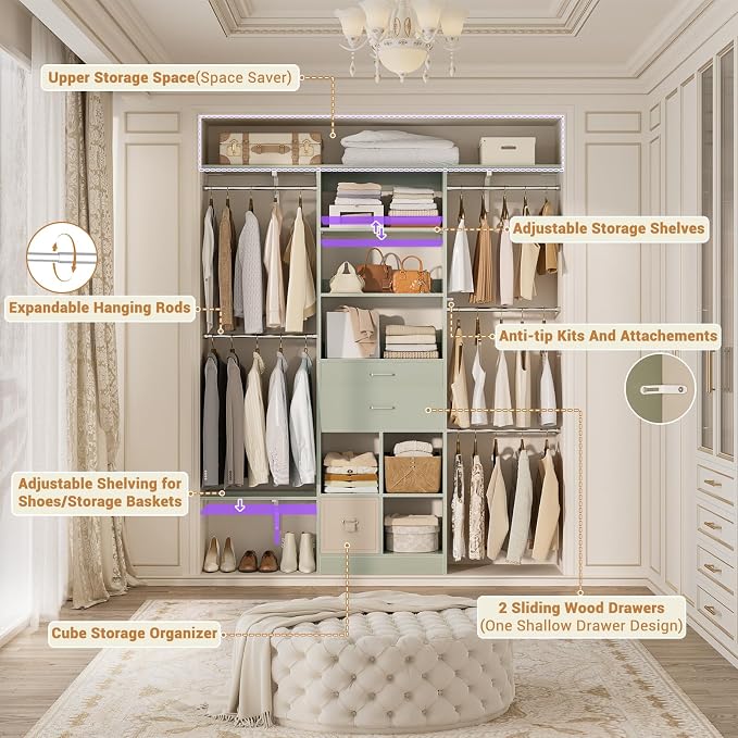 5FT Small Closet System, Baby Closet Organizer System - Image 2