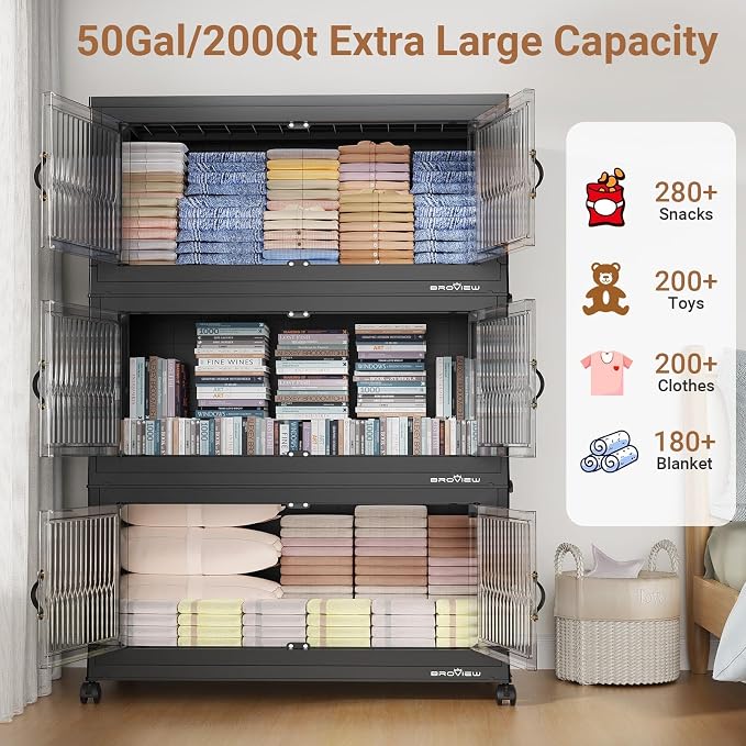 BROVIEW 800Qt Extra Large Stackable Storage Bins - Image 3