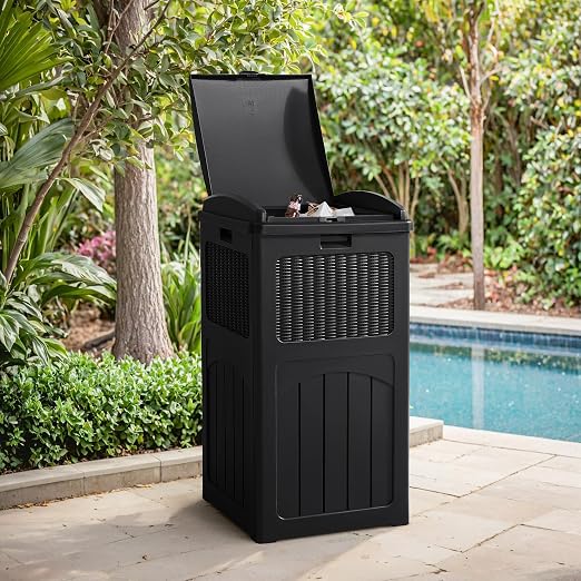 Flamaker 30 Gallon Trash Can, Resin Outdoor Garbage Can - Image 7