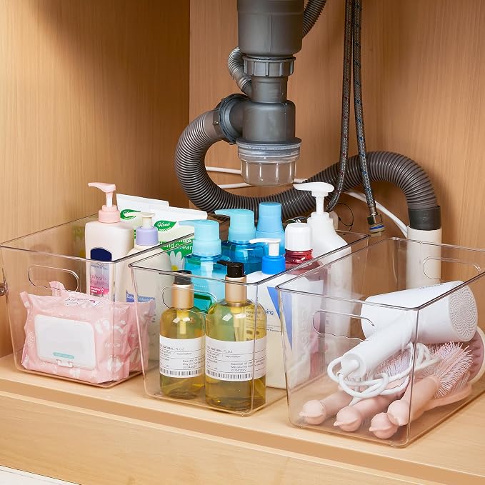YIHONG Clear Plastic Storage Bins, 8 Pack Pantry Organizer Bins - Image 7