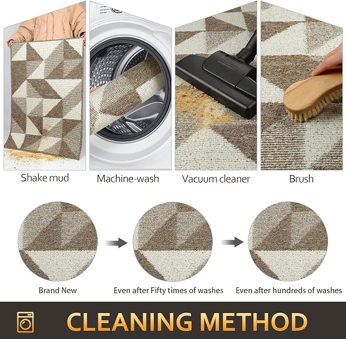 hicorfe Indoor Doormat, Low-Profile Absorbent Resist Dirt Entryway Doormat - Image 6