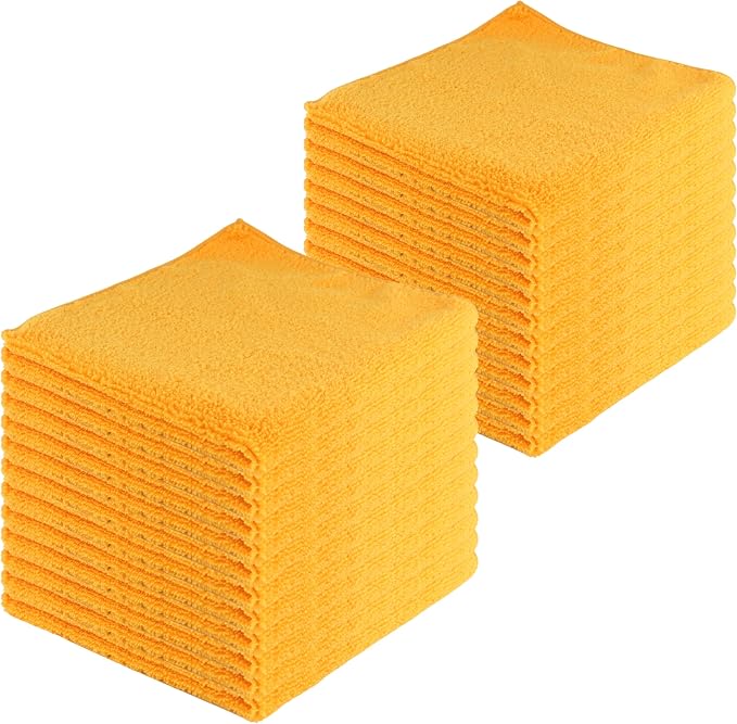 Microfiber Cleaning Cloths, 24 Pack, All-Purpose, Highly Absorbent, Washable by JDHomease