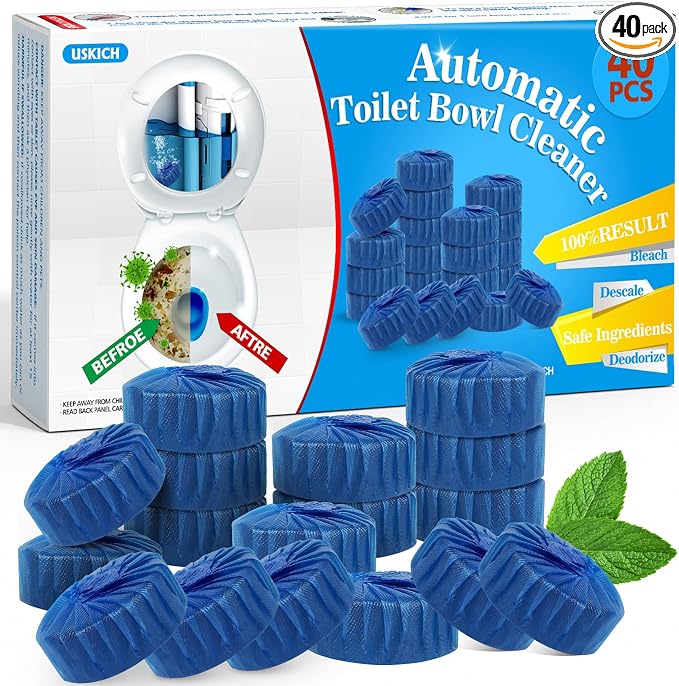 USKICH 40 Pack Toilet Bowl Cleaner Tablets, Long-Lasting Household Toilet by USKICH