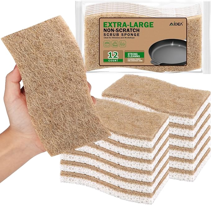 AIDEA XL Sponges Kitchen, Non-Scratch Scrub Sponge, Large Natural Sponge by AIDEAHOME