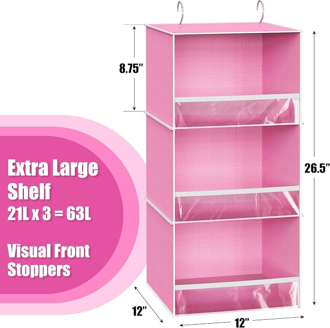 Simple Houseware 3 Shelf Hanging Closet Organizer - Image 3