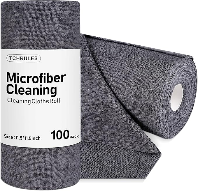 Microfiber Cleaning Cloths Roll, Tear Away Microfiber Towels, Reusable by Tchrules