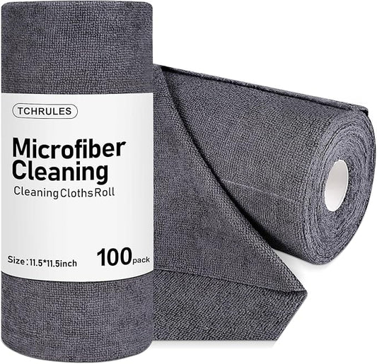Microfiber Cleaning Cloths Roll, Tear Away Microfiber Towels, Reusable by Tchrules