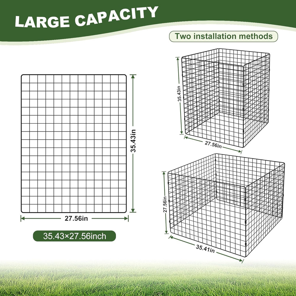 Large Compost Bin Outdoor, Square Mesh Garden Wire Compost Bin for Stacking L...