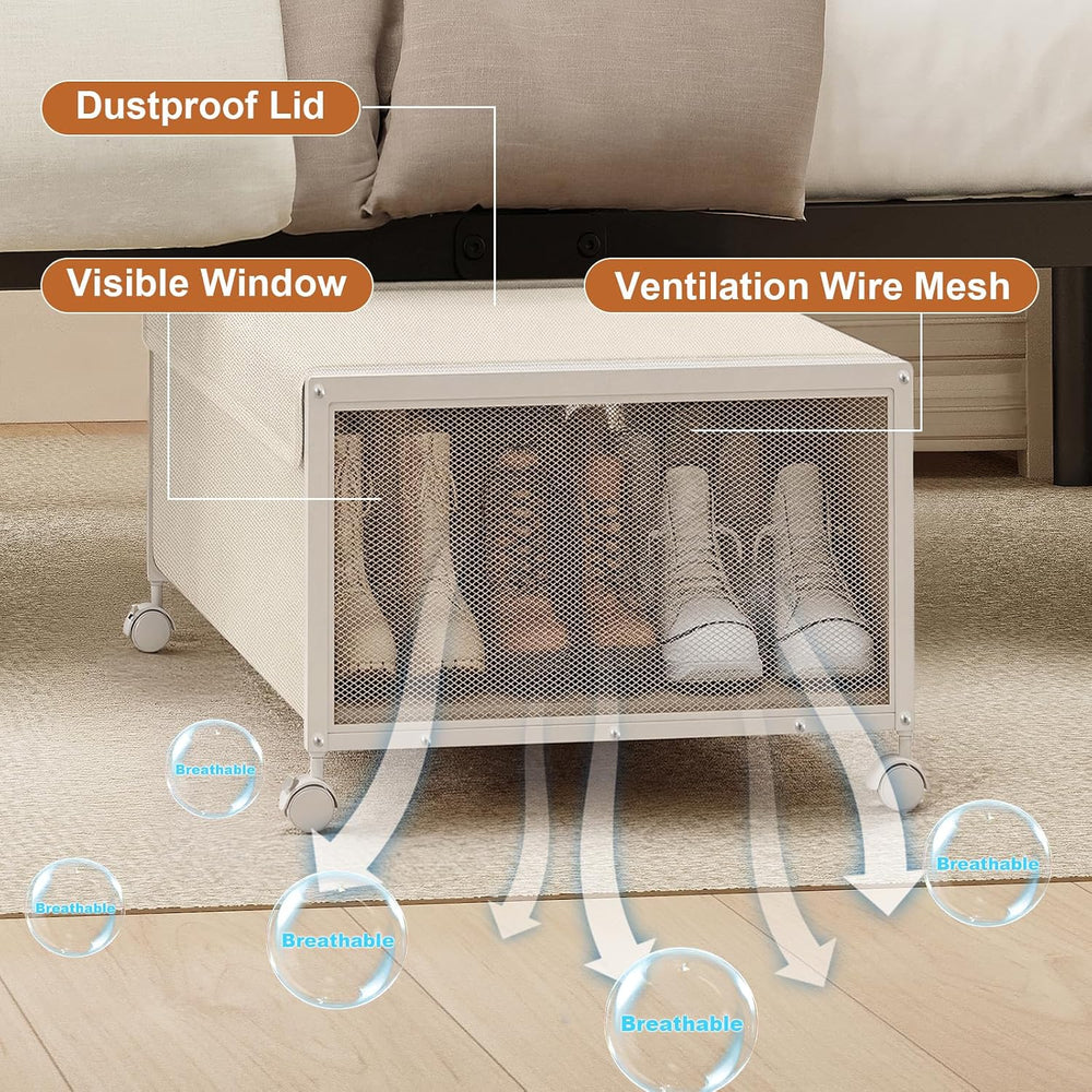 Fokyfok 2Pack Under Bed Storage Containers,12 inch Height,31 inch Long