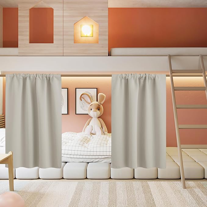 RYB HOME Blackout Short Cafe Curtains, Privacy Light Block Small Window Curtains by RYBHOME