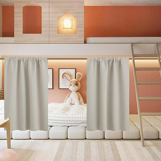 RYB HOME Blackout Short Cafe Curtains, Privacy Light Block Small Window Curtains by RYBHOME