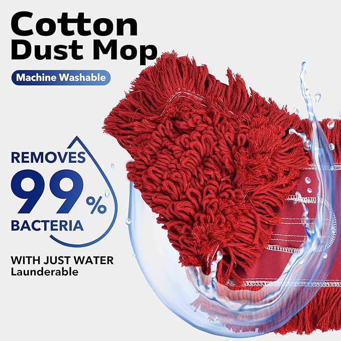 Matthew Cleaning 24'' Industrial Strength Cotton Dust Mop Refill Washable - Image 3
