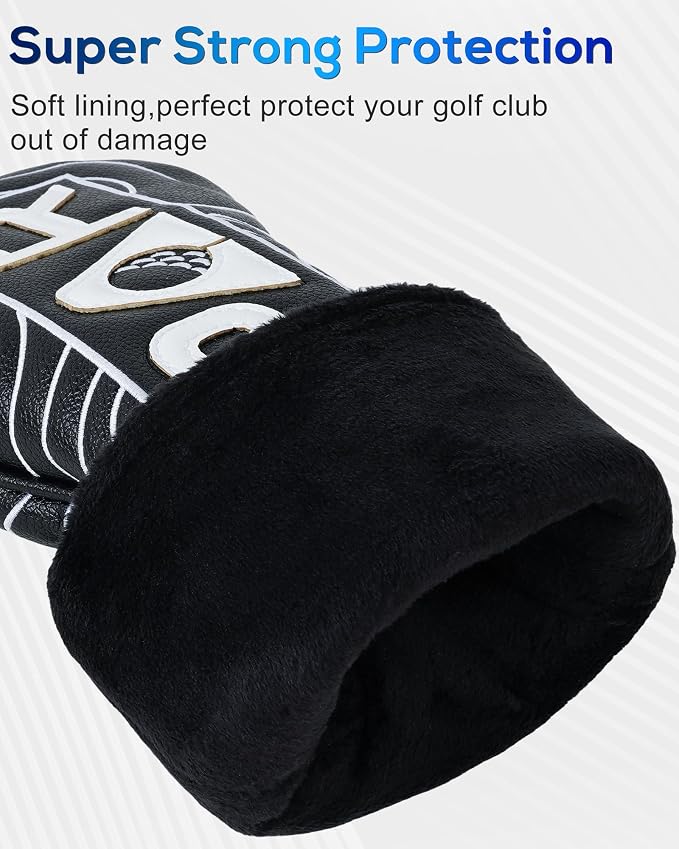 Big Teeth Golf Club Covers Full Set Driver Headcover Fairway Wood Hybrid Golf - Image 5