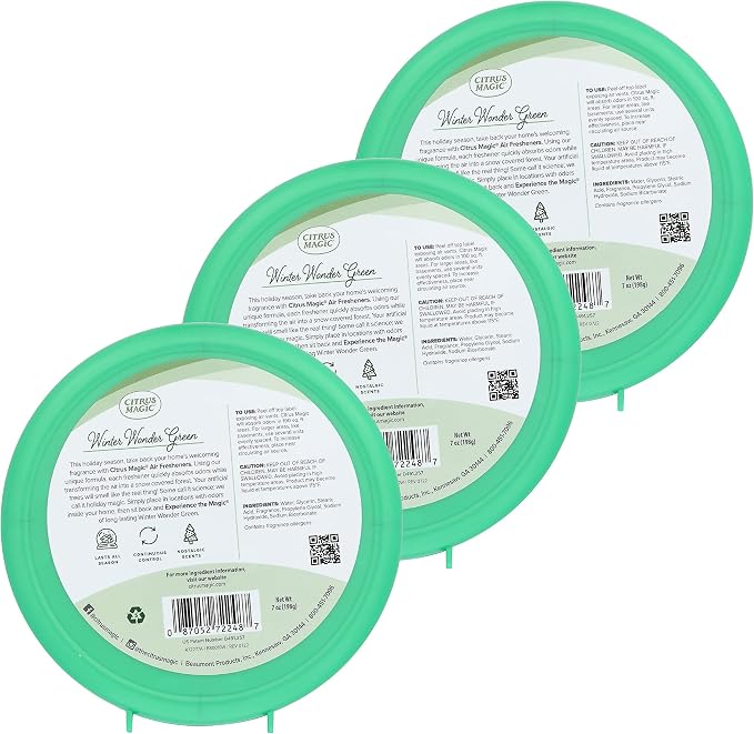 Citrus Magic Holiday Odor Absorbing Solid Air Freshener, Winter Wonder Green - Image 2