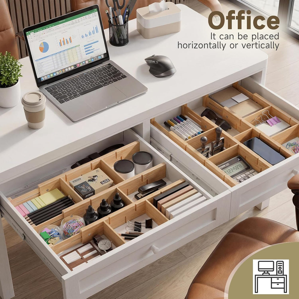 Bamboo Drawer Dividers, Expandable Kitchen Drawer Organizer