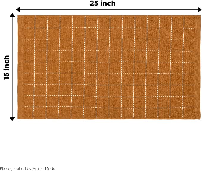 Artoid Mode Checkered Designed Cotton Black Caramel Terry Kitchen Dish Towels - Image 7