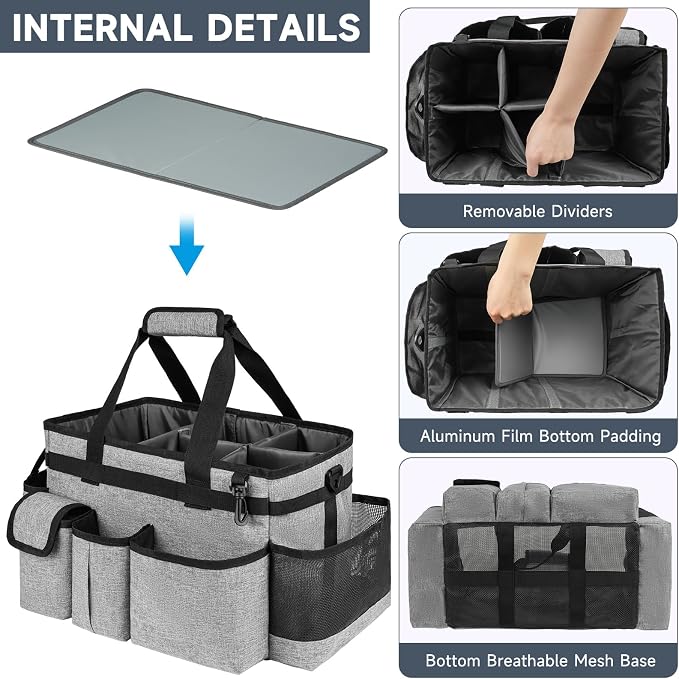 Cleaning Caddy Bag, Large Cleaning Supplies Organizer - Image 2