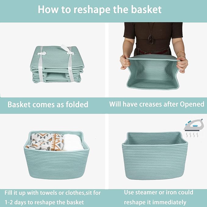 Cotton Rope storage Basket Bins Woven Basket - Image 7