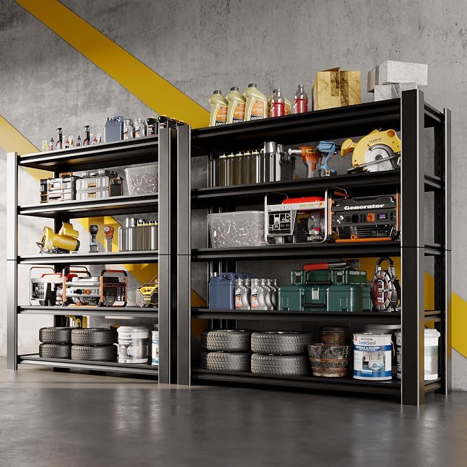 47.8" W Heavy Duty Garage Shelving 3000LBS Storage Shelves, Adjustable 5-Tier by WOZBUD