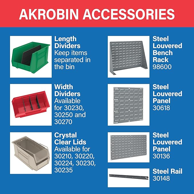 Akro-Mils 30230 AkroBins Plastic Storage Bins, Space-Saving Stackable Bins - Image 5