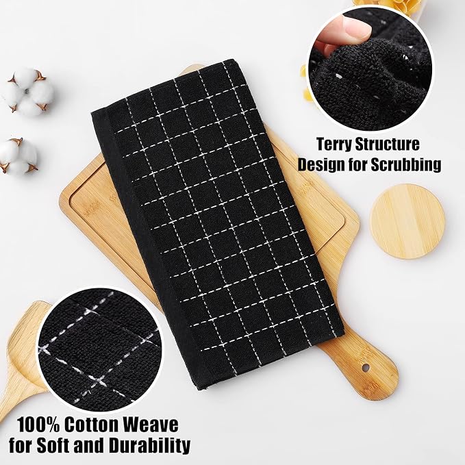 Homaxy 100% Cotton Terry Kitchen Dish Cloths, Ultra Soft and Absorbent Dish - Image 2