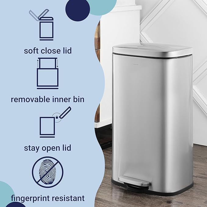 happimess HPM1011A Curtis 8-Gallon Step-Open Trash Can - Image 4